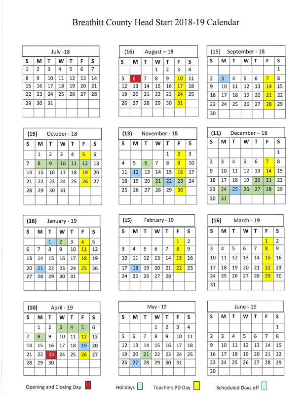 Breathitt County Calendar 2018 2019 Middle Kentucky CAP, Inc.